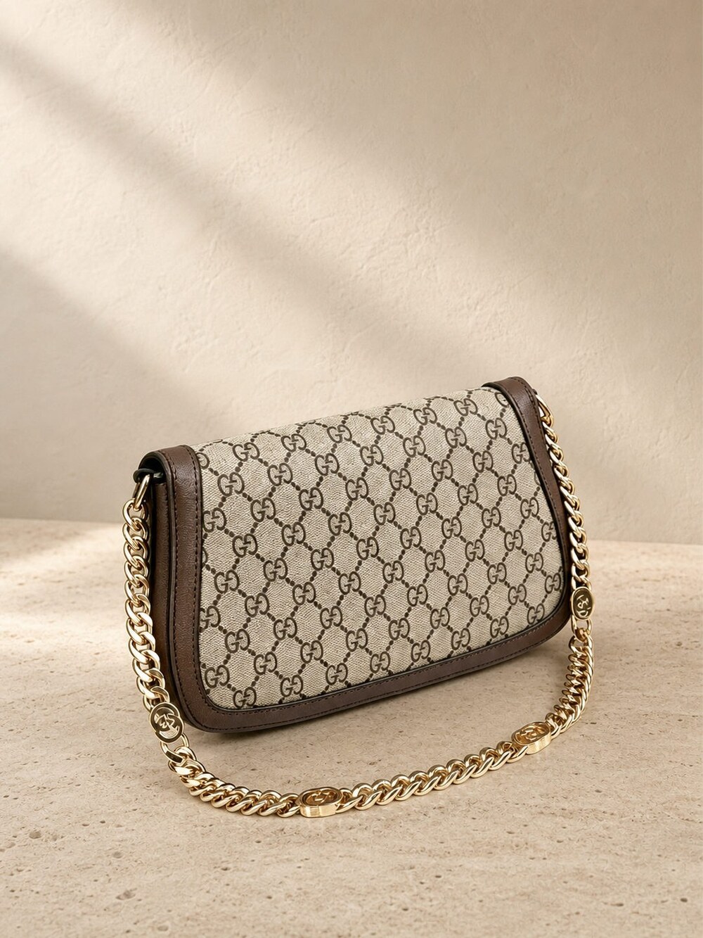 Gucci Medium Blondie Shoulder Purse in Beige Ebony GG Supreme - Picture 7 of 7